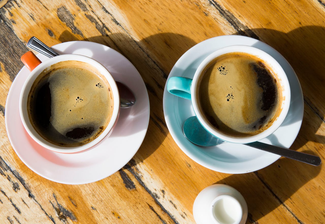 About Flat Lay Photography Of Two Cups Of Coffee 1058920